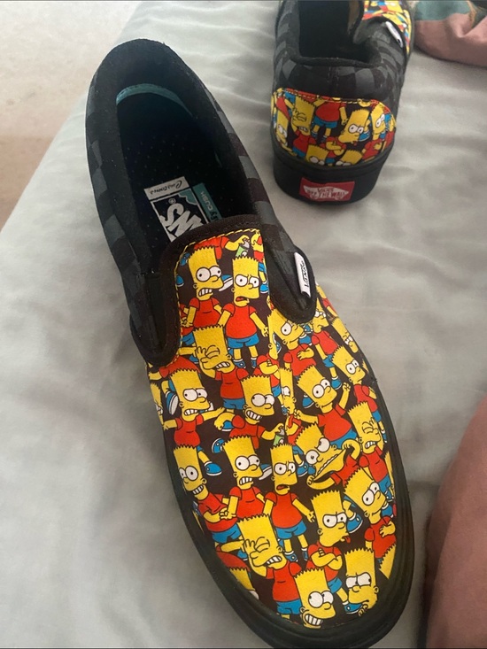 Vans Shoes - Vans Slip-On Sneakers with Bart Simpson Graphic - Yellow/Red/Blue